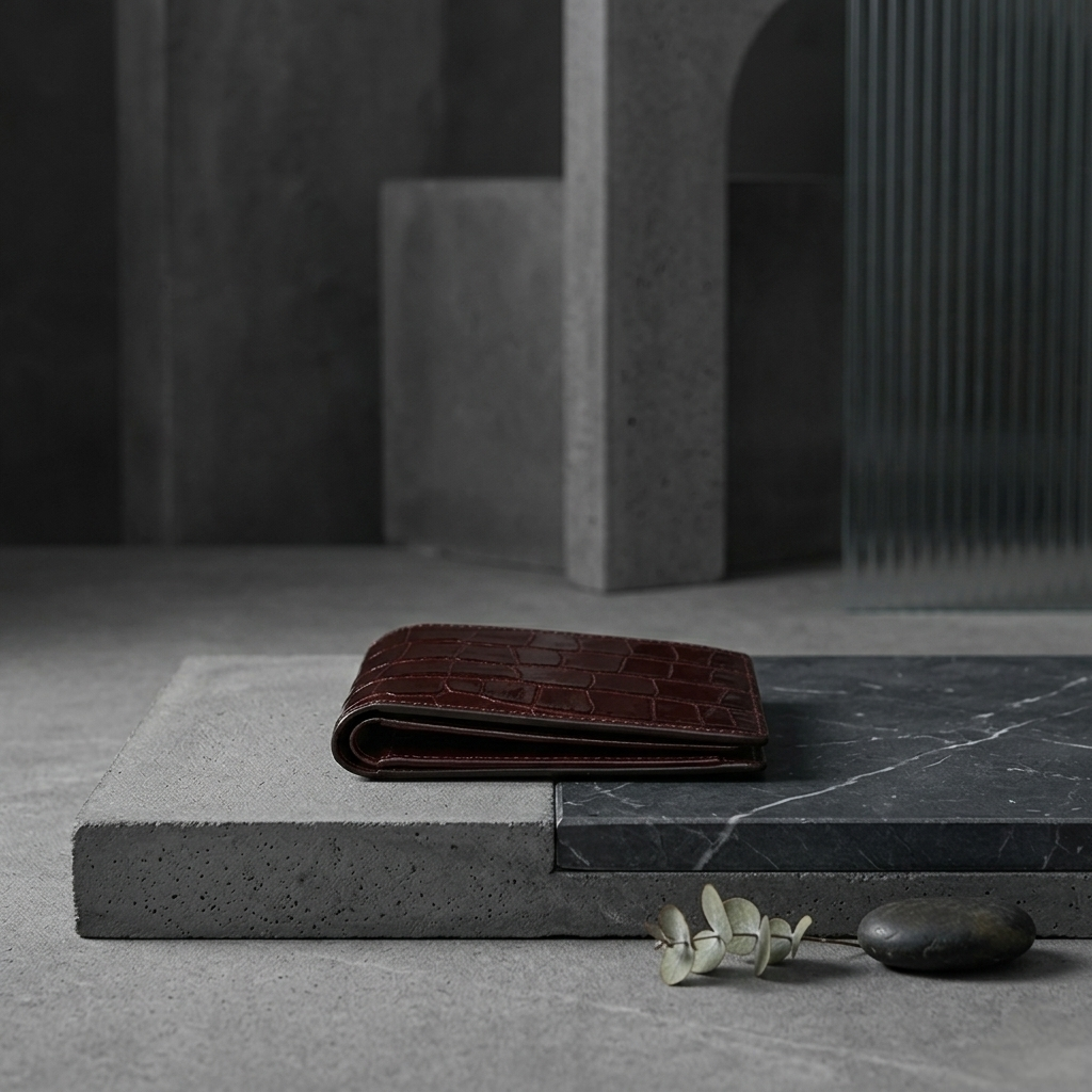 PourHide Wallet - Top Grain Crocodile Pattern Calfskin from Italy
