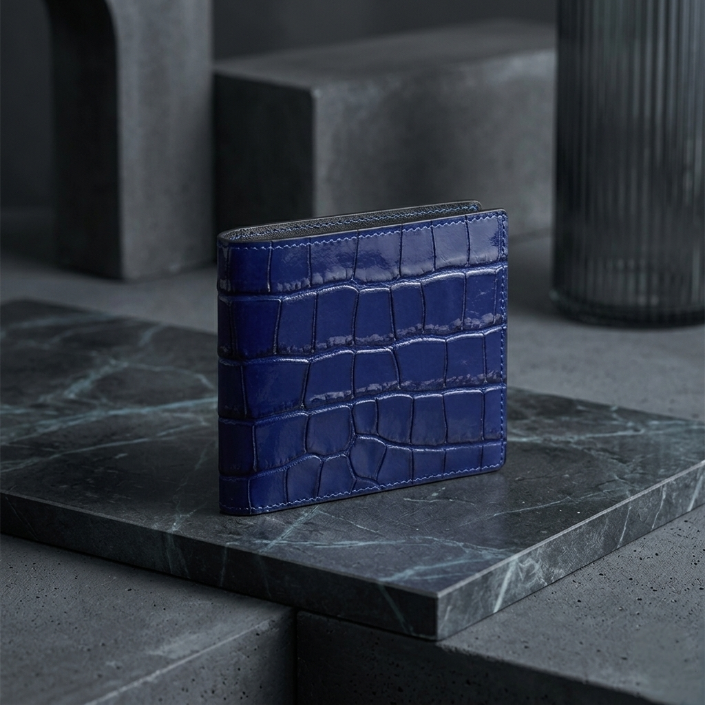 PourHide Wallet - Top Grain Crocodile Pattern Calfskin from Italy