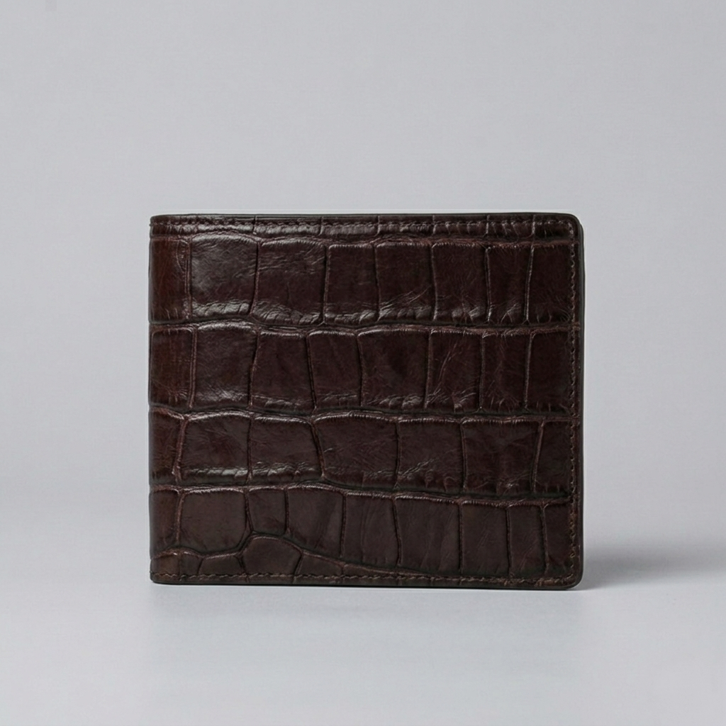 PourHide Wallet - Top Grain Crocodile Pattern Calfskin from Italy