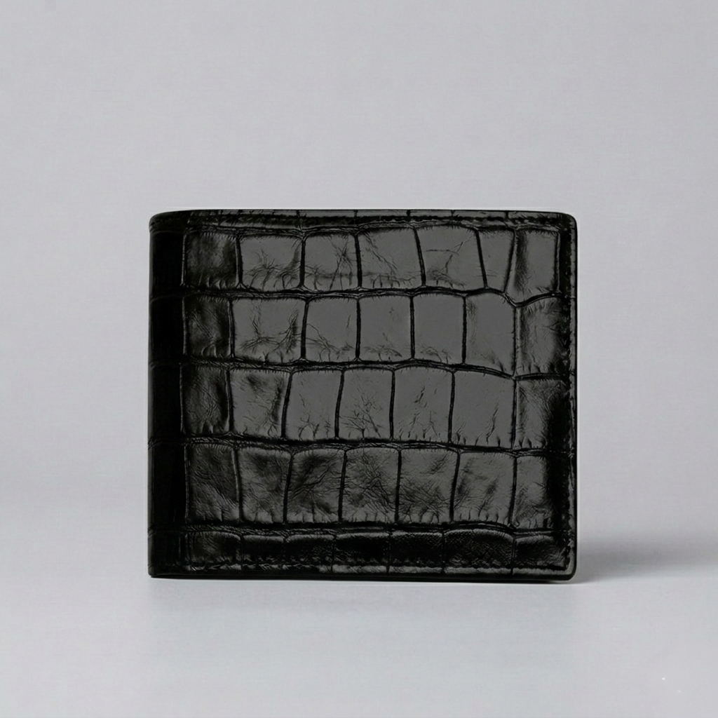 PourHide Wallet - Top Grain Crocodile Pattern Calfskin from Italy