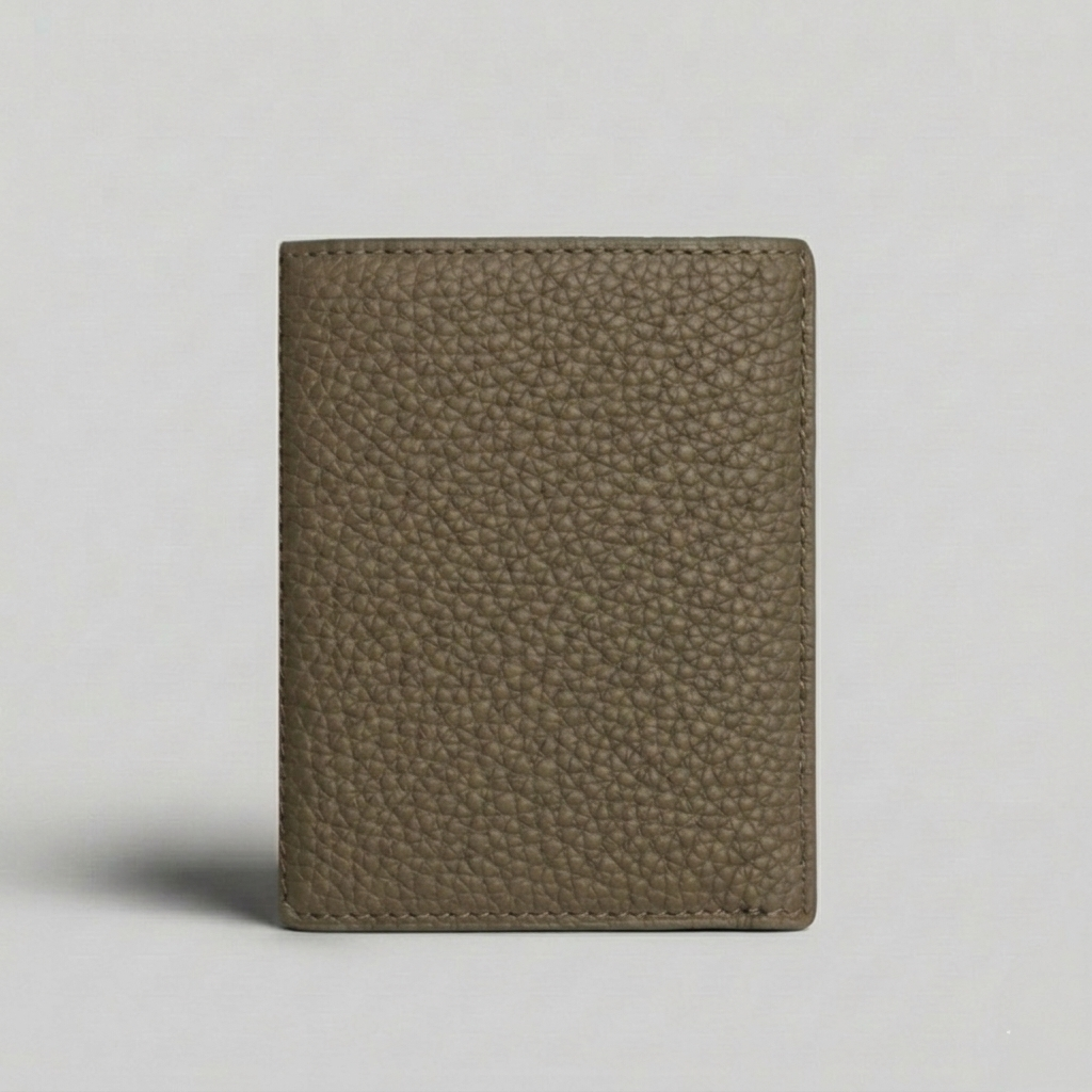 PourHide Minimalist Etoupe Wallet - Top Grain Pebble Pattern Cow Leather