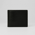 PourHide Black Bi-fold Wallet - Top Grain Cow Leather with Lizard Pattern