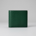 PourHide Green Bi-fold Wallet - Top Grain Cow Leather with Lizard Pattern