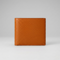 PourHide Orange Bi-fold Wallet - Top Grain Cow Leather with Lizard Pattern