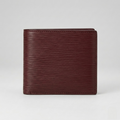 PourHide Burgundy Leather Wallet - EPI Pattern Top Grain Cow Leather