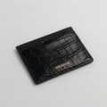 PourHide Black Card Case - Crocodile Pattern Calf Skin from Italy