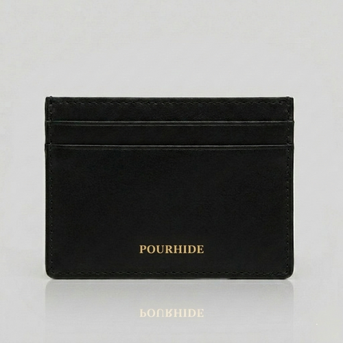 PourHide Black Card Case - Italian Vegetable Tanned Leather