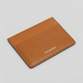 PourHide Orange Card Holder - Italian Lizard Pattern Cow Leather