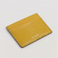 PourHide Yellow Card Holder - Italian Lizard Pattern Cow Leather