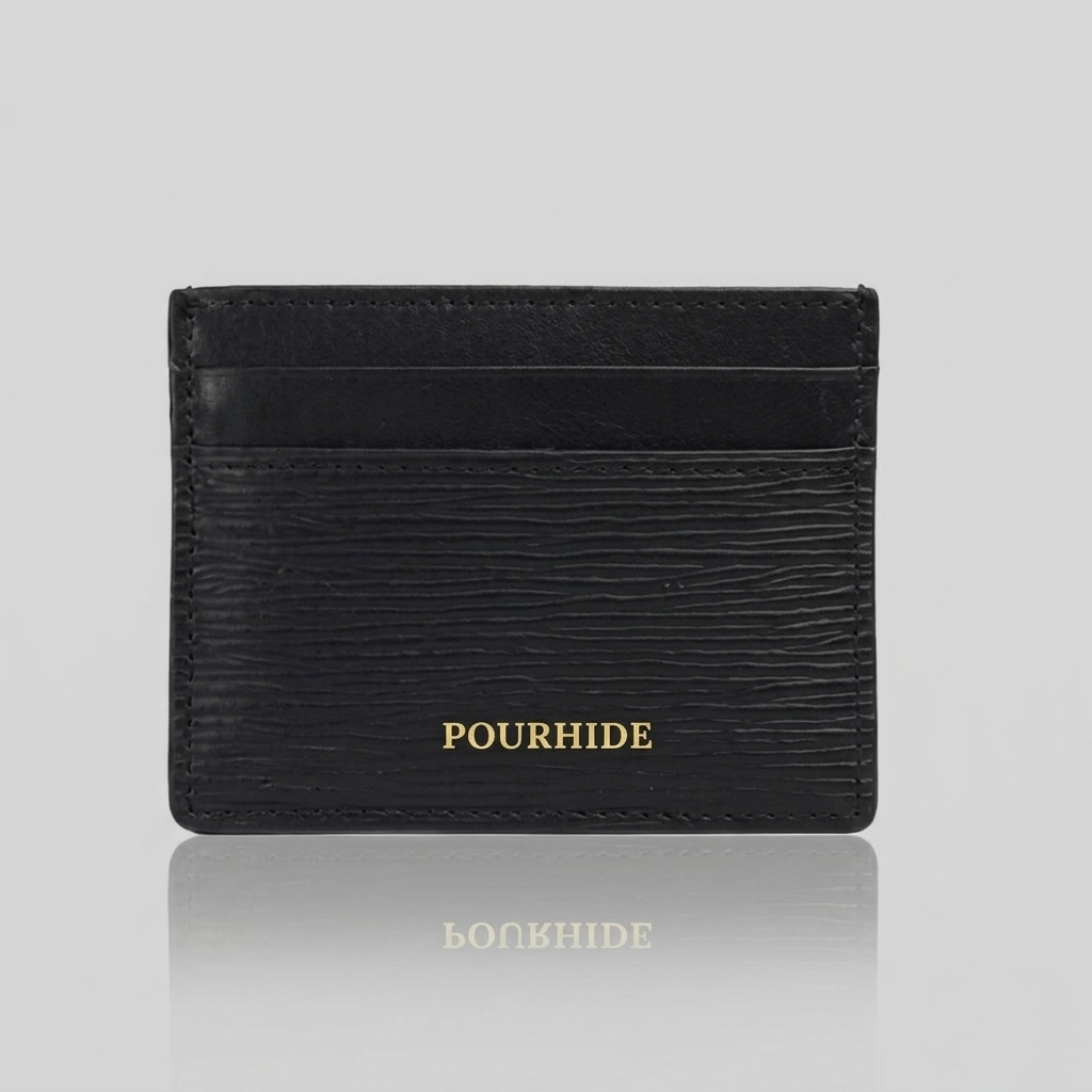 PourHide Black Card Holder - EPI Leather