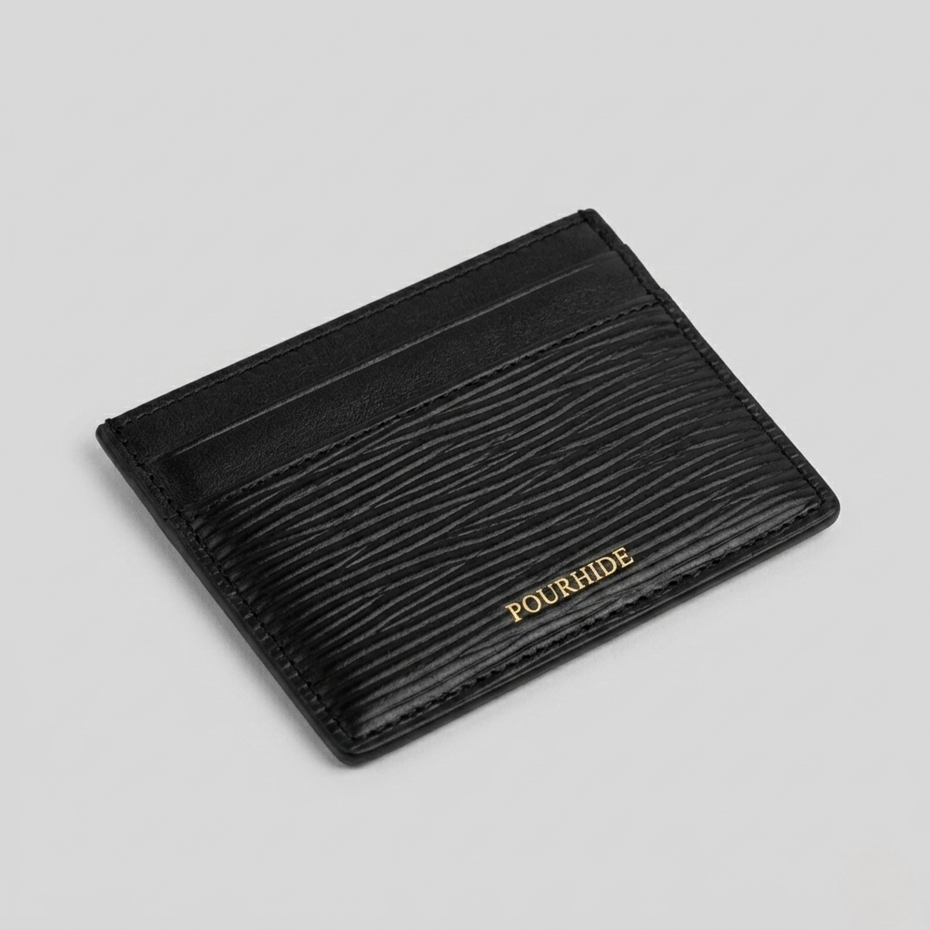PourHide Black Card Holder - EPI Leather