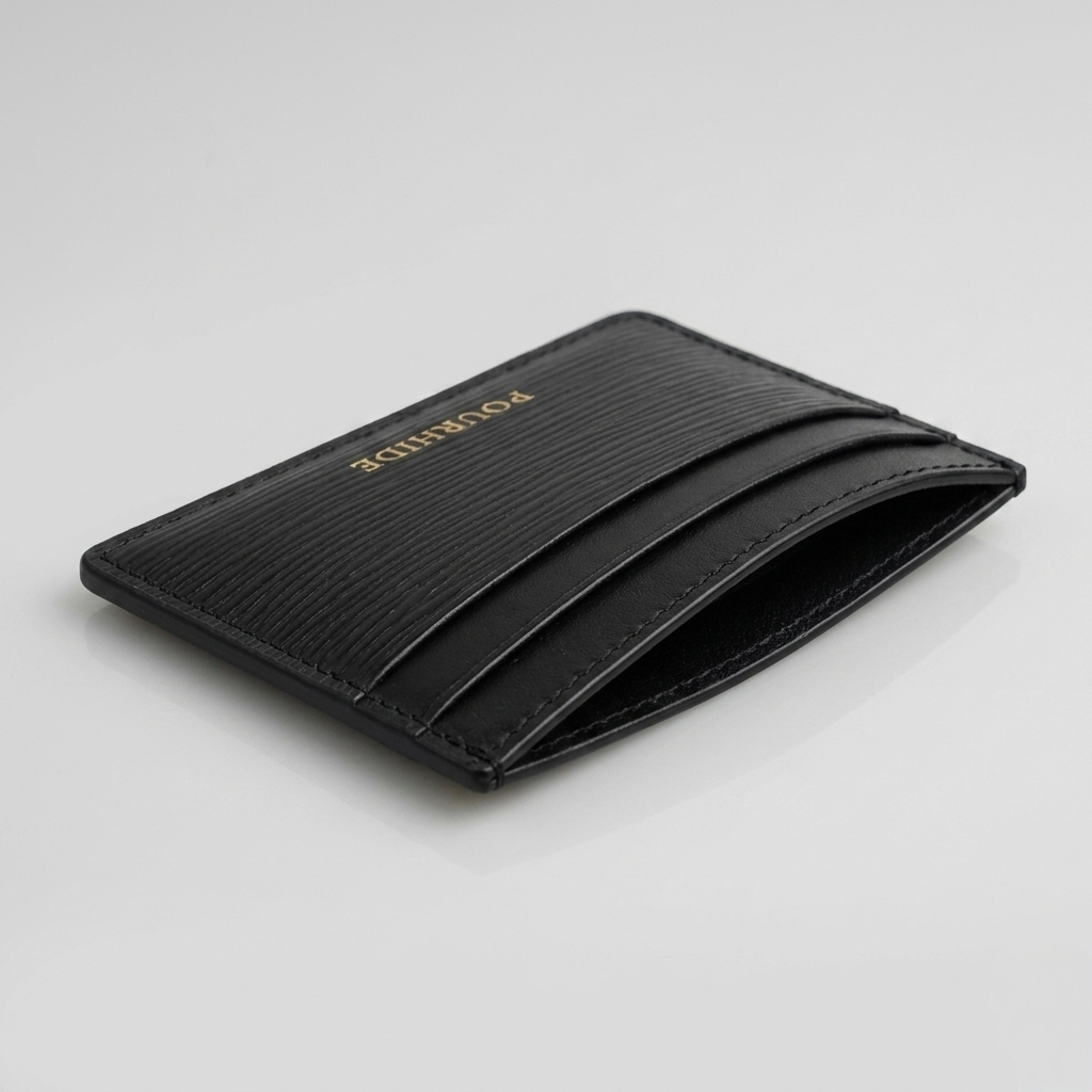 PourHide Black Card Holder - EPI Leather