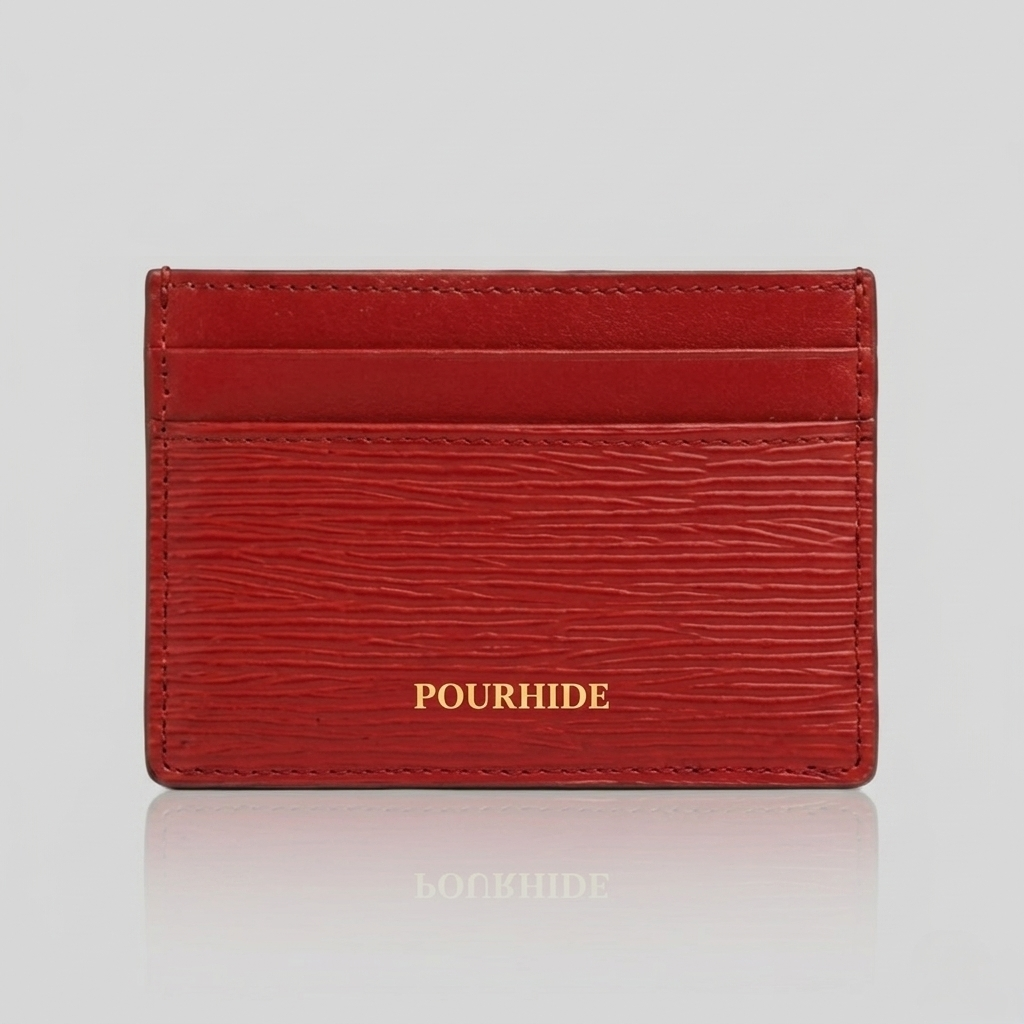 PourHide Red Card Holder - EPI Leather