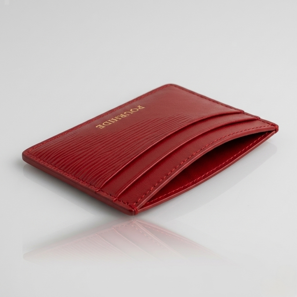 PourHide Red Card Holder - EPI Leather