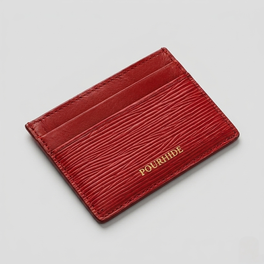 PourHide Red Card Holder - EPI Leather