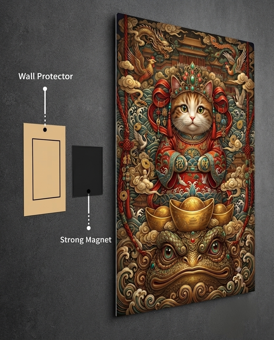Imperial Wealth Cat & Mythic Toad Metal Poster