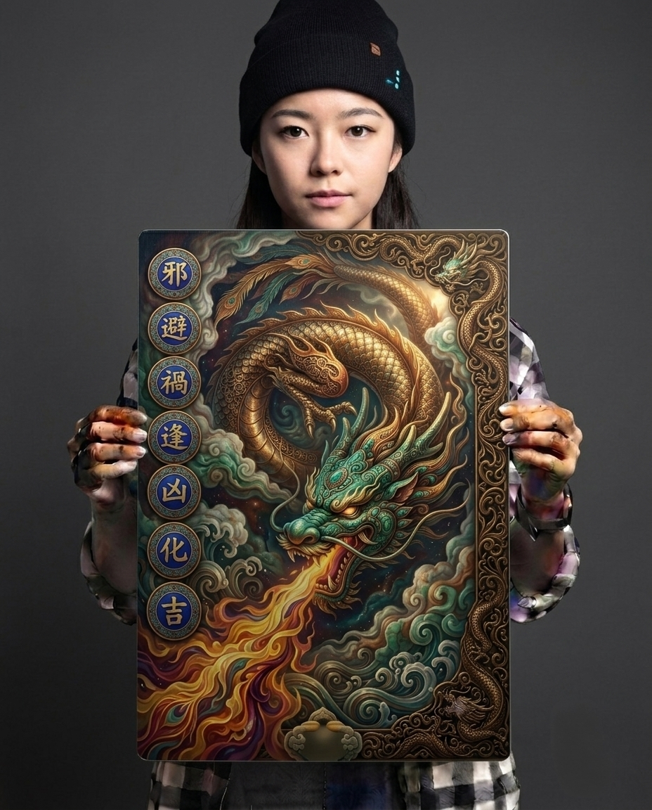 The Cosmic Shield of Fortune Metal Print Poster