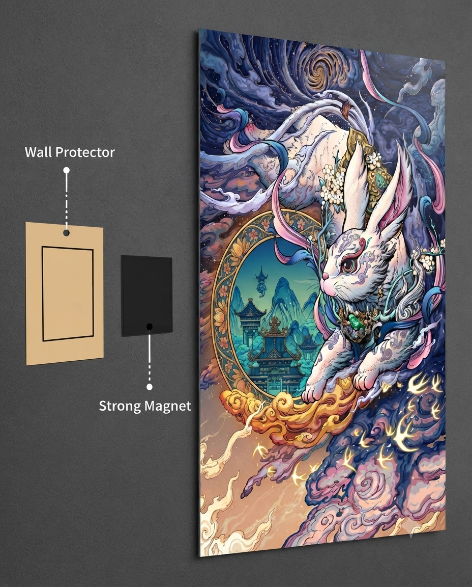 Leap of the Jade Rabbit Metal Print Poster