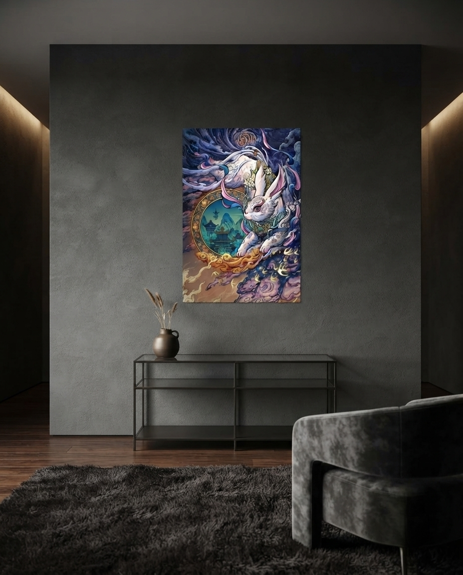 Leap of the Jade Rabbit Metal Print Poster