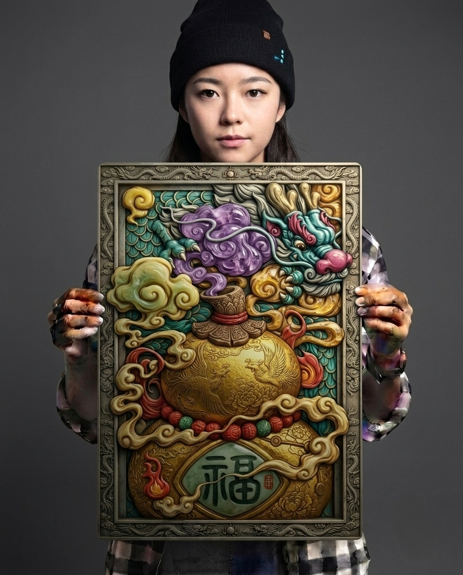 The Dragon's Hulu Blessing Metal Print Poster