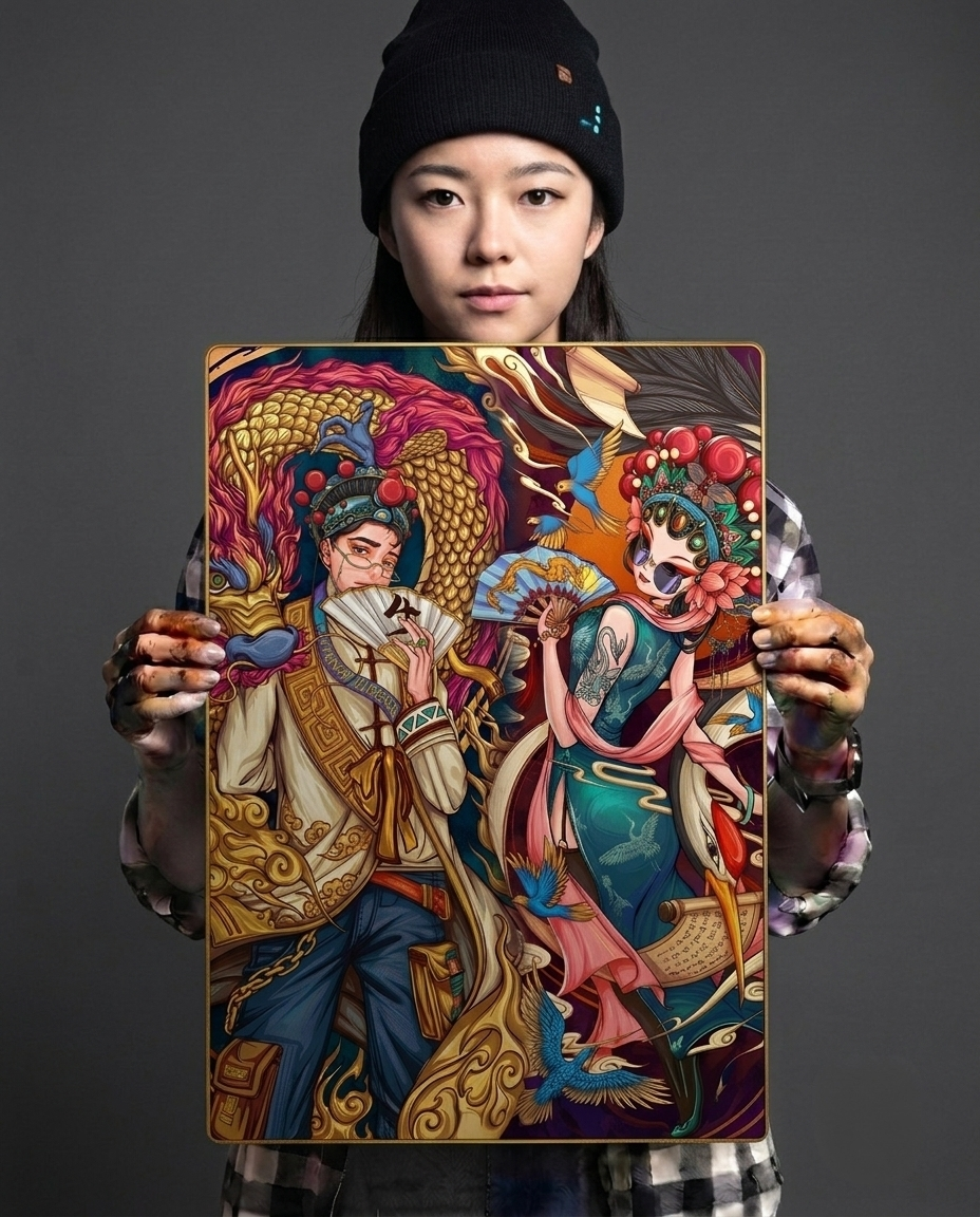 The Opera Street Style Metal Print Poster