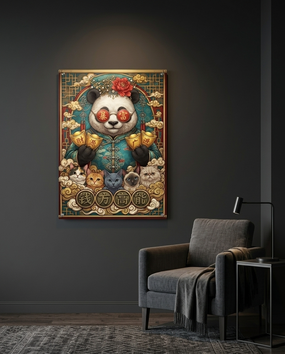 The Overnight Billionaire Panda Metal Print Poster