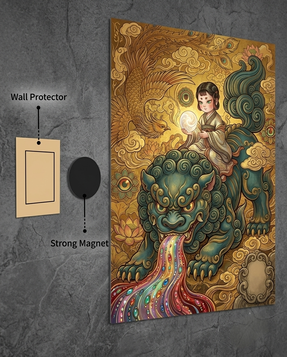 Celestial Pearl & The Jade Lion Metal Print Poster