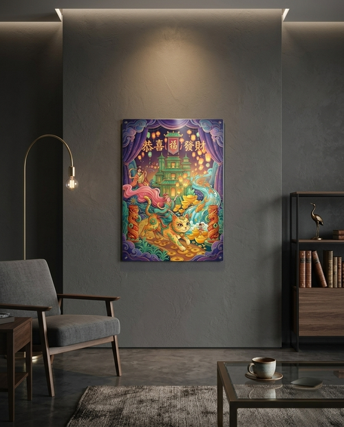 Jade Palace Wealth Metal Print Poster