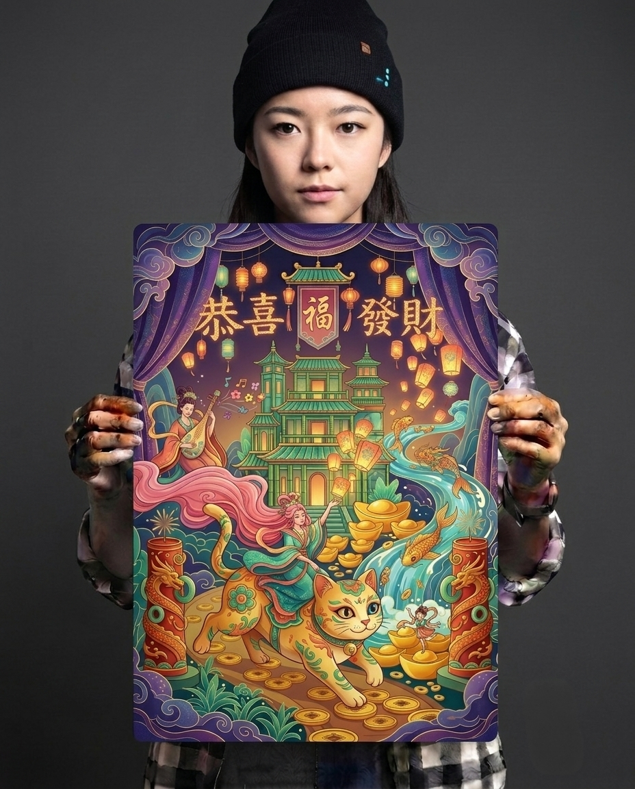 Jade Palace Wealth Metal Print Poster