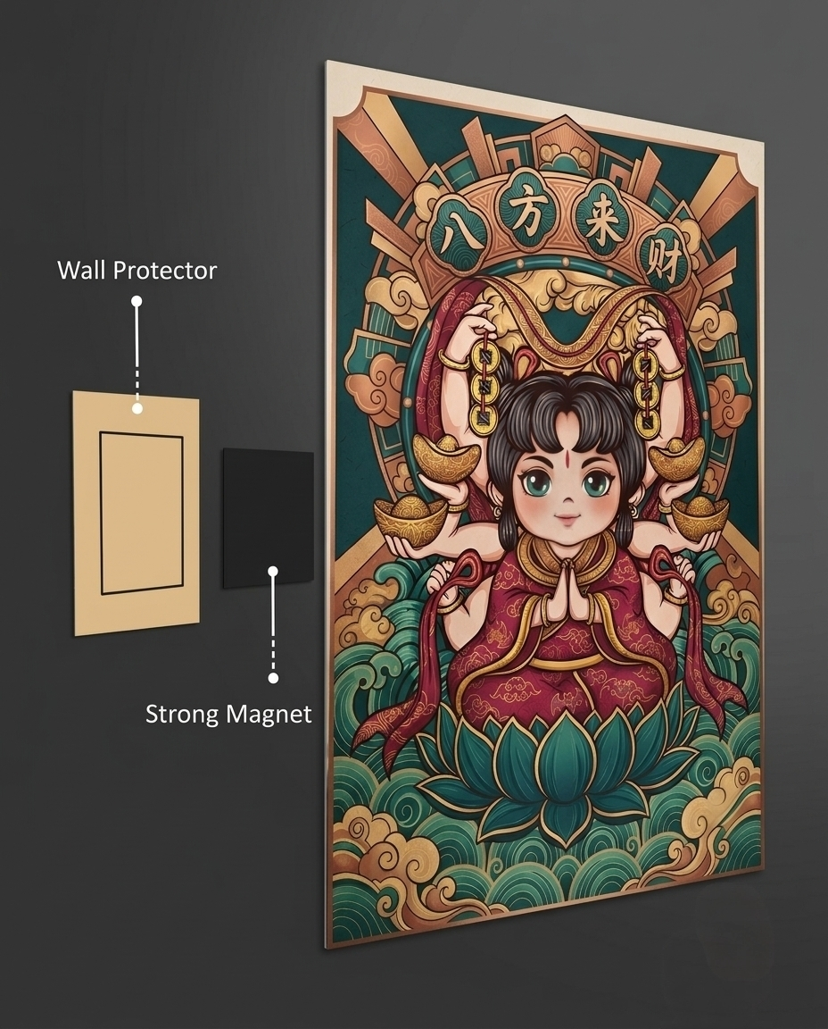 The Little Lotus Deity of Riches Metal Print Poster
