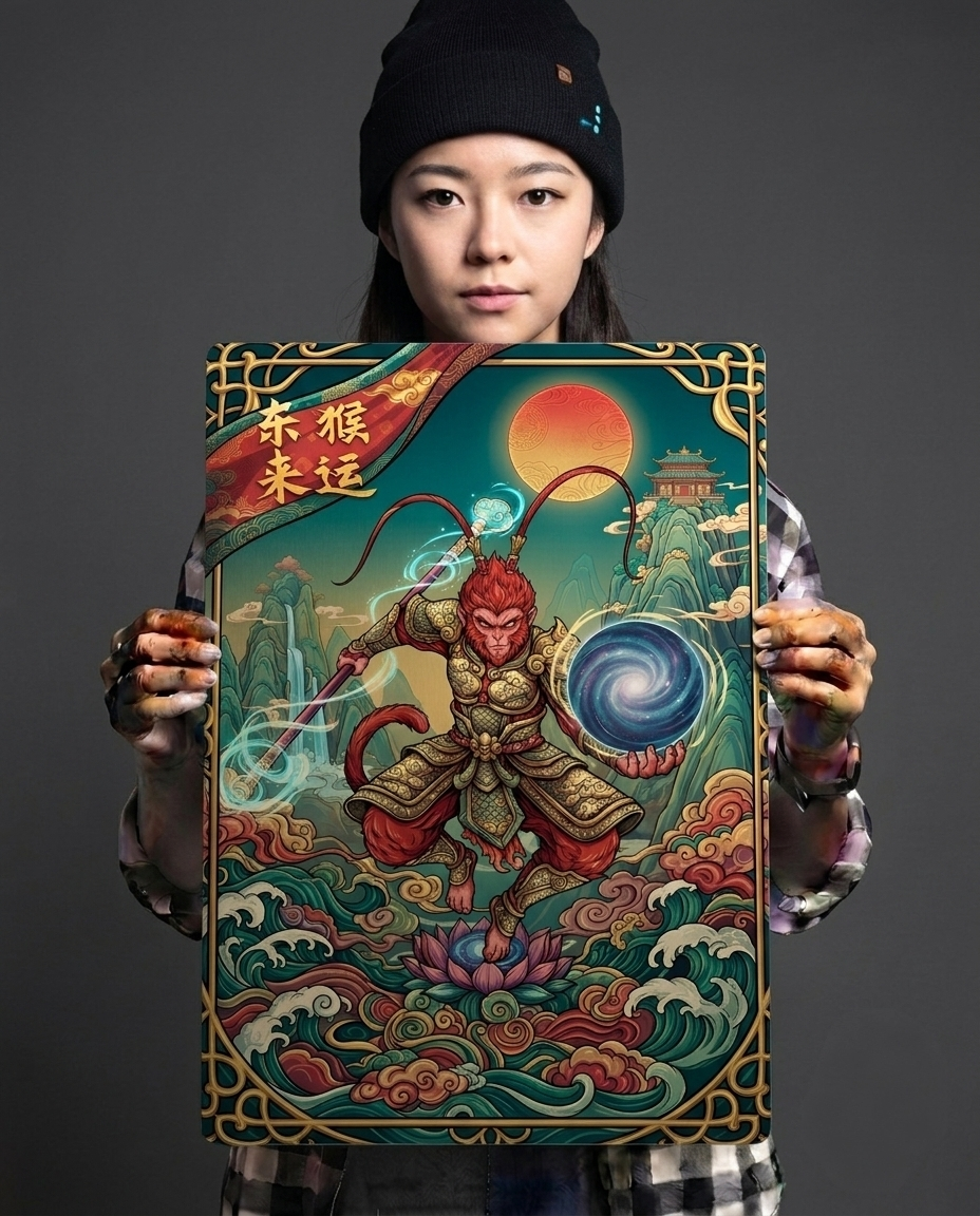 Sun Wukong: Galactic Sovereign Metal Print Poster