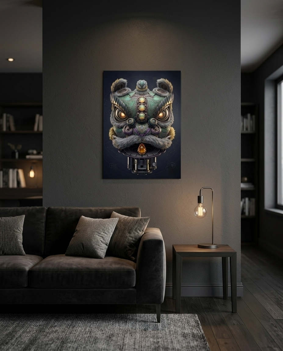 Piston & Jade Fortune Lion Metal Print Poster