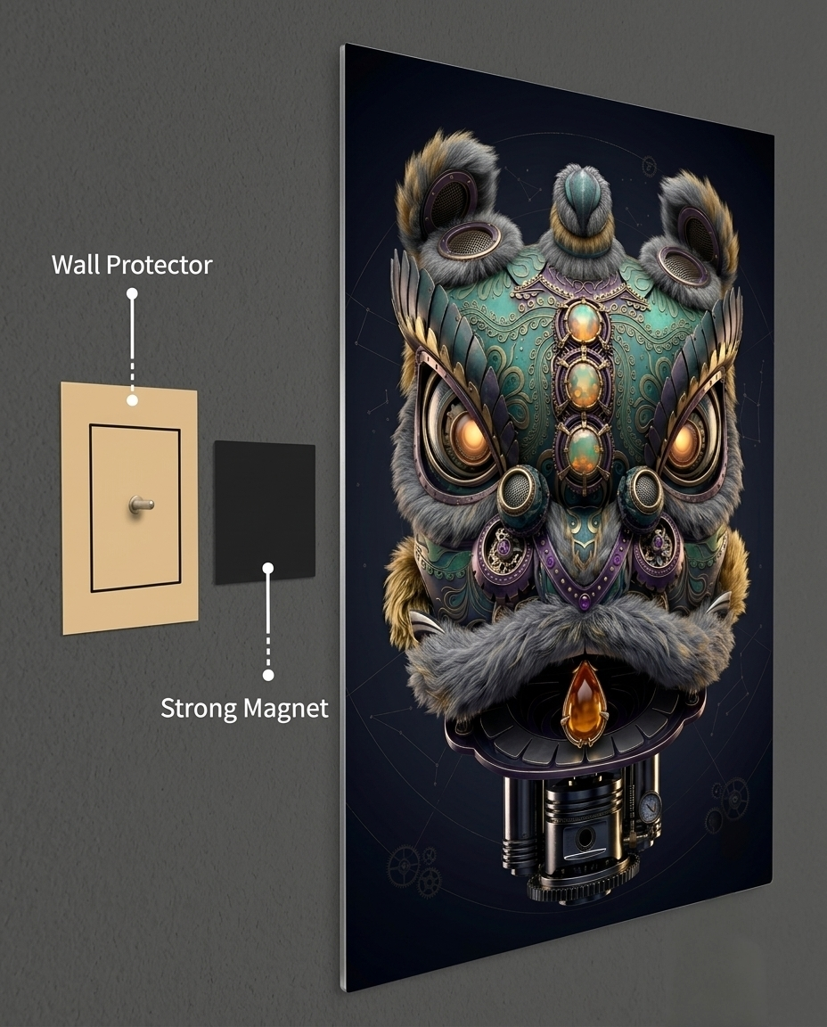 Piston & Jade Fortune Lion Metal Print Poster