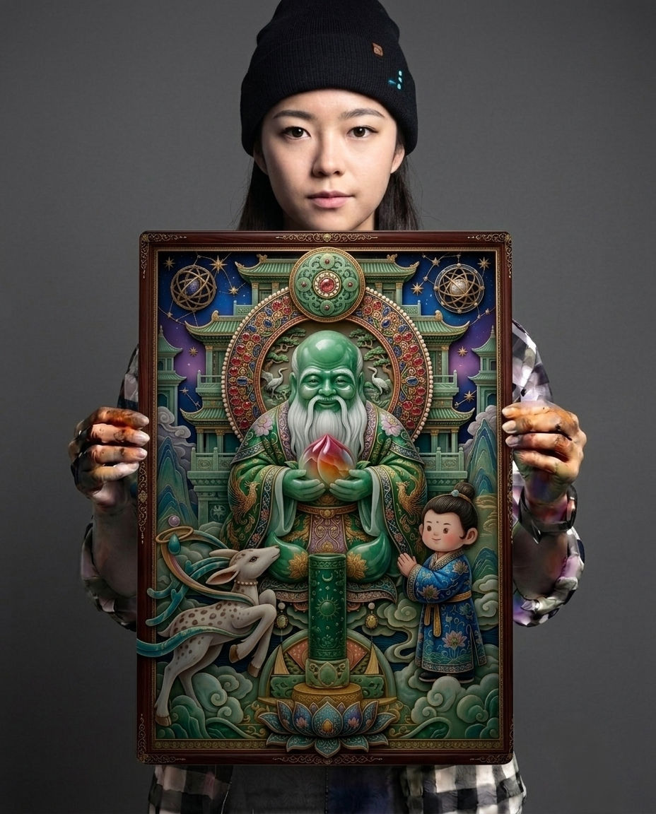 The Longevity Blessing of Shoulao Metal Print Poster