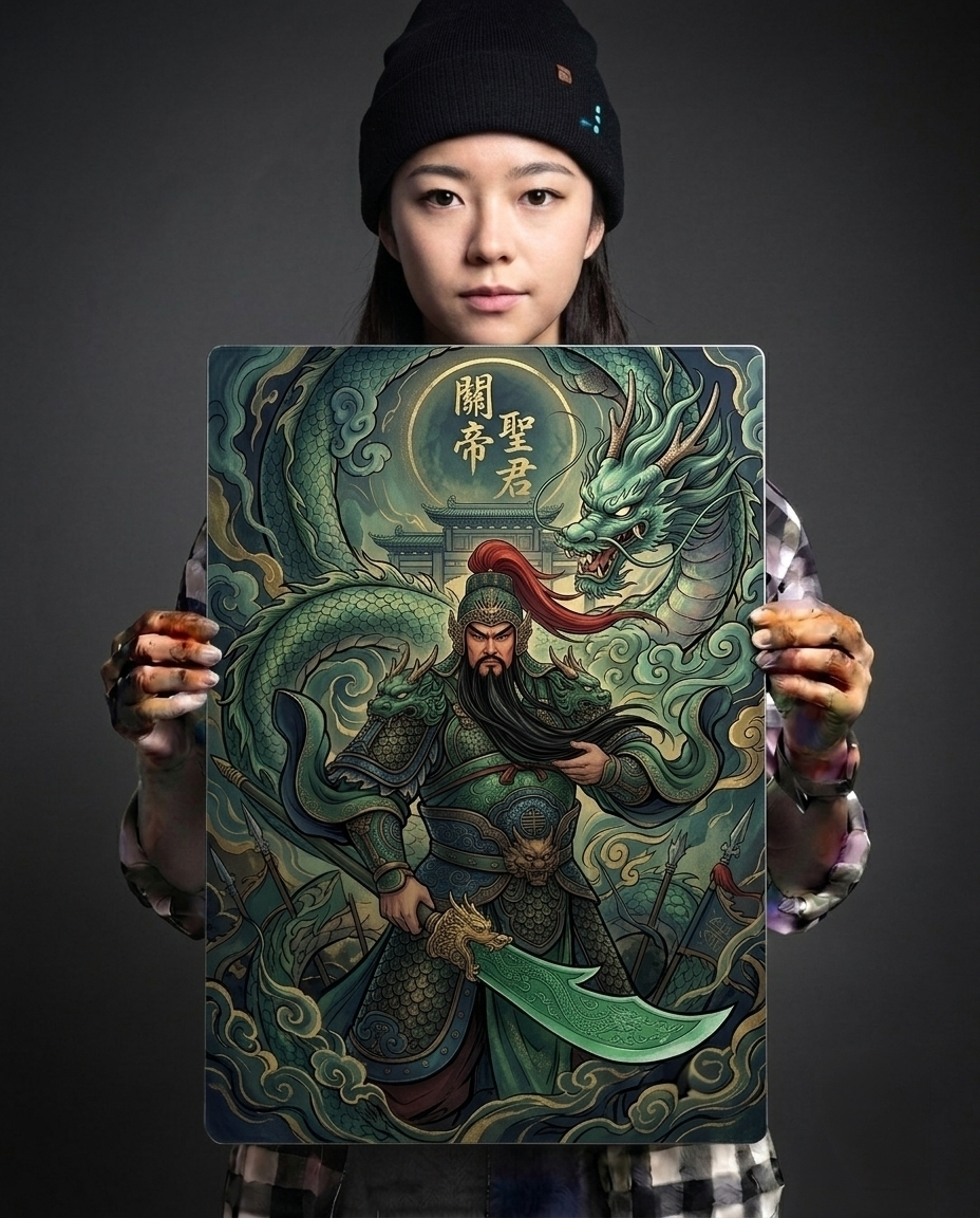 Guan Sheng Di Jun: The Dragon General Metal Print Poster