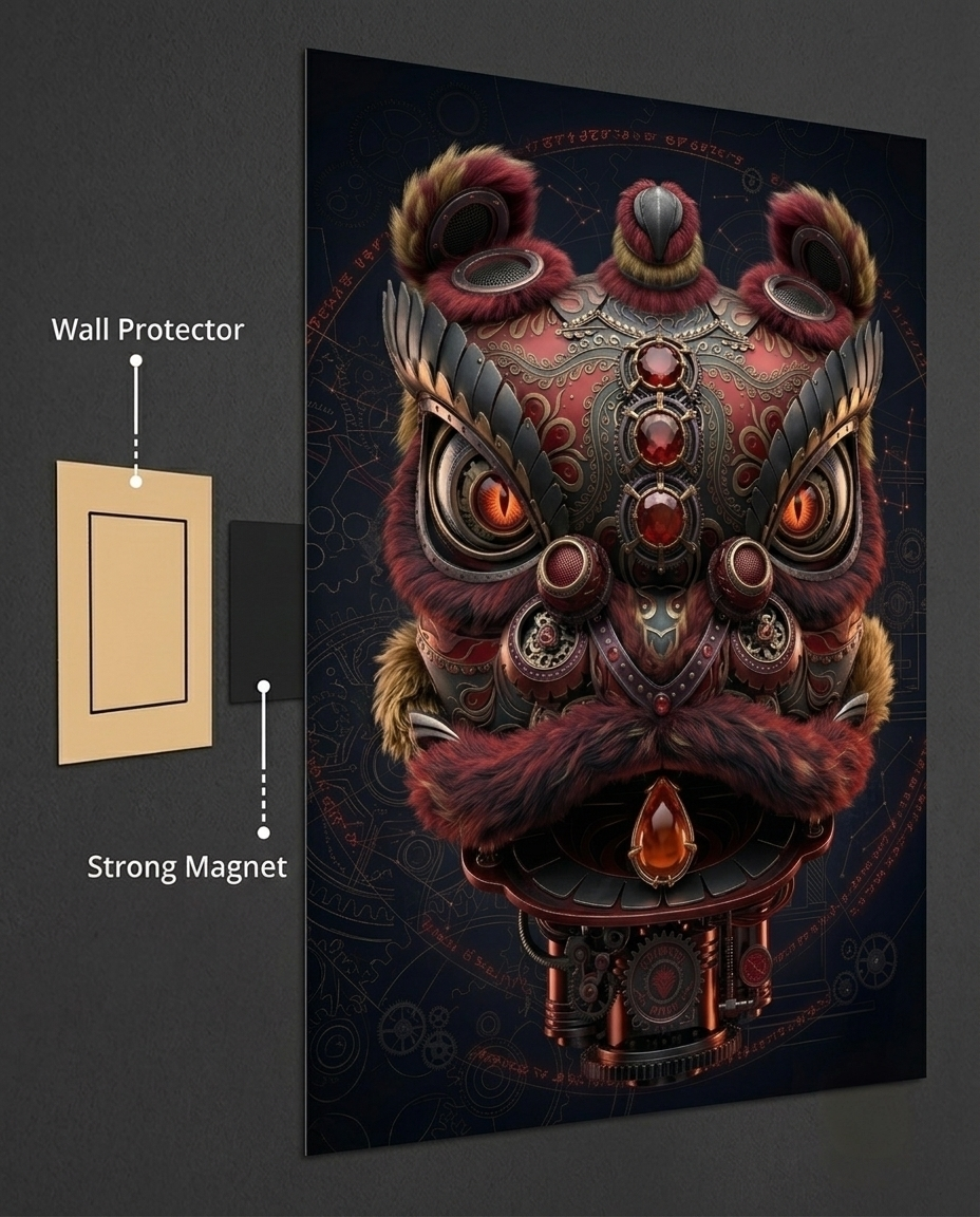 Fortune Lion Metal Print Poster
