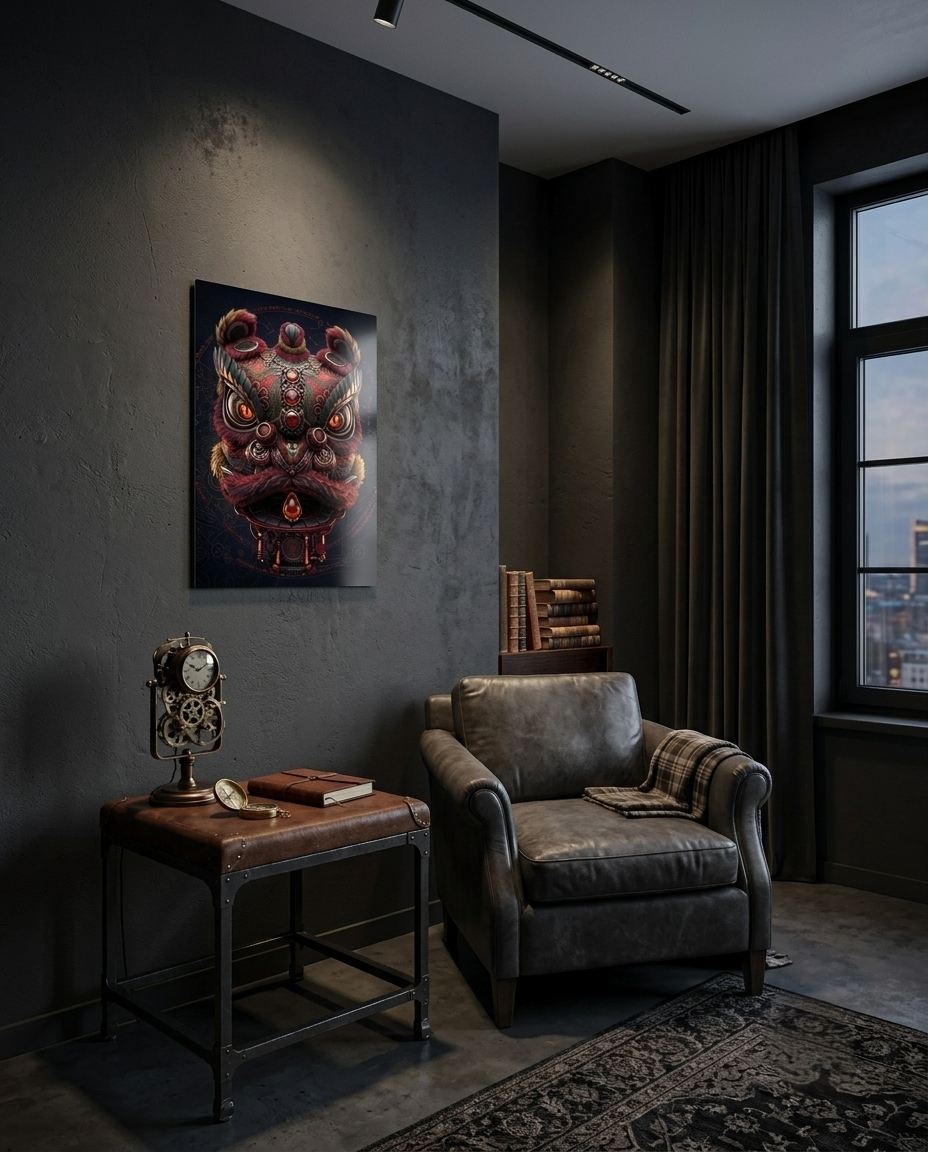 Fortune Lion Metal Print Poster
