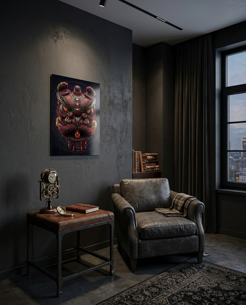 Fortune Lion Metal Print Poster