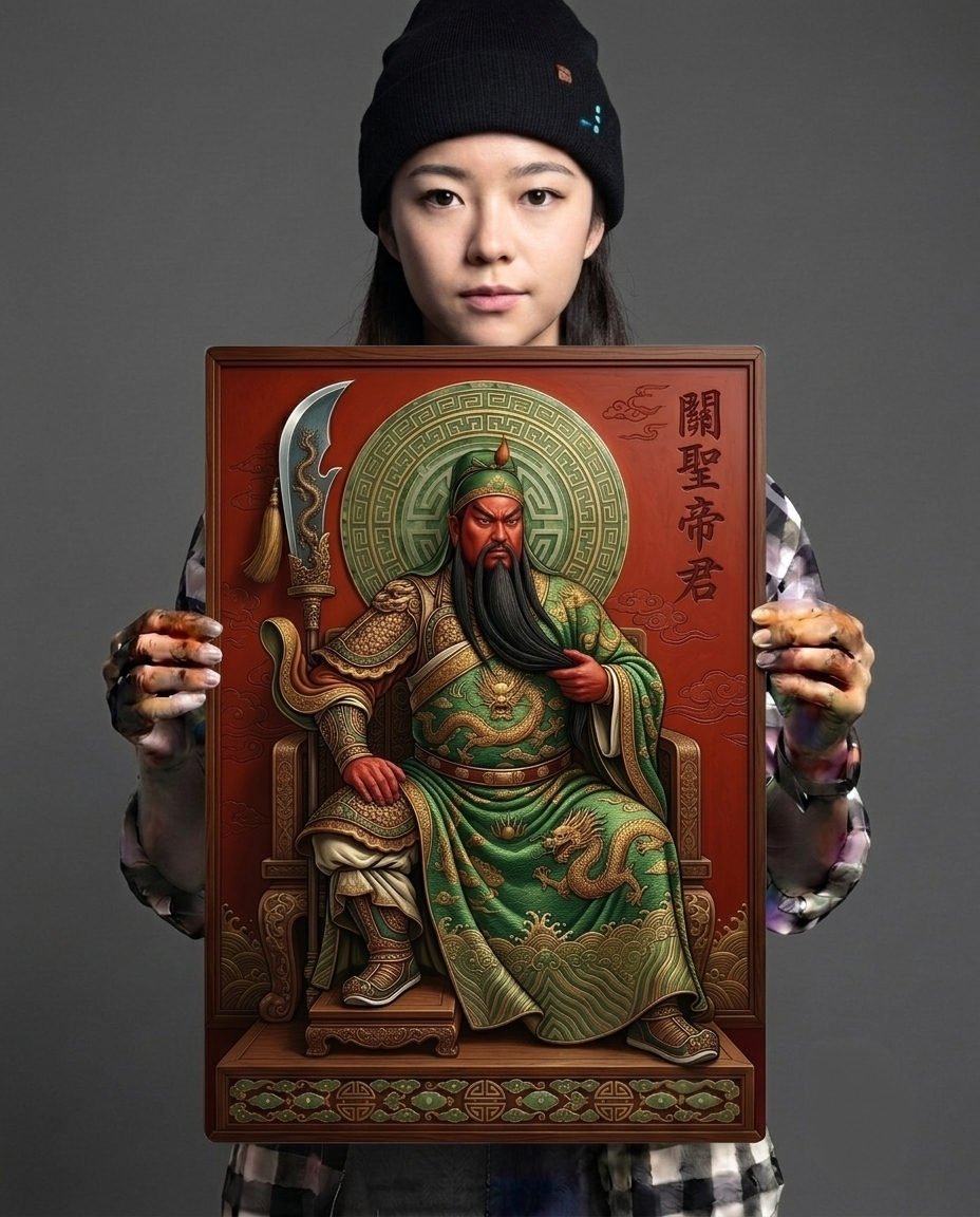 Lord Guan & The Dragon Crescent Blade Metal Print Poster