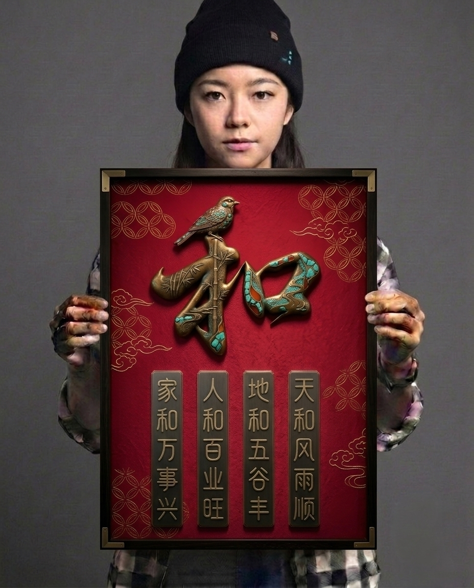 The Four Pillars of Harmony (和) Metal Print Poster