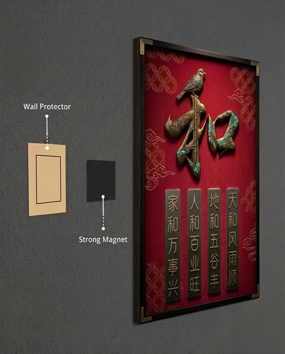 The Four Pillars of Harmony (和) Metal Print Poster