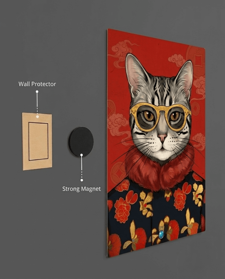 The Scholar Cat's Secret Metal Print Poster