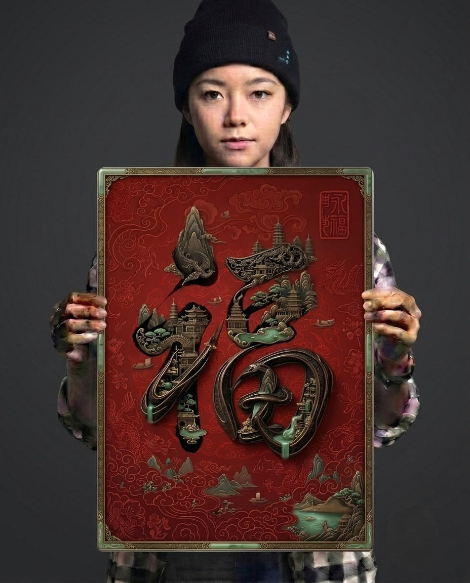 The Landscape of Fortune (福) Metal Print Poster