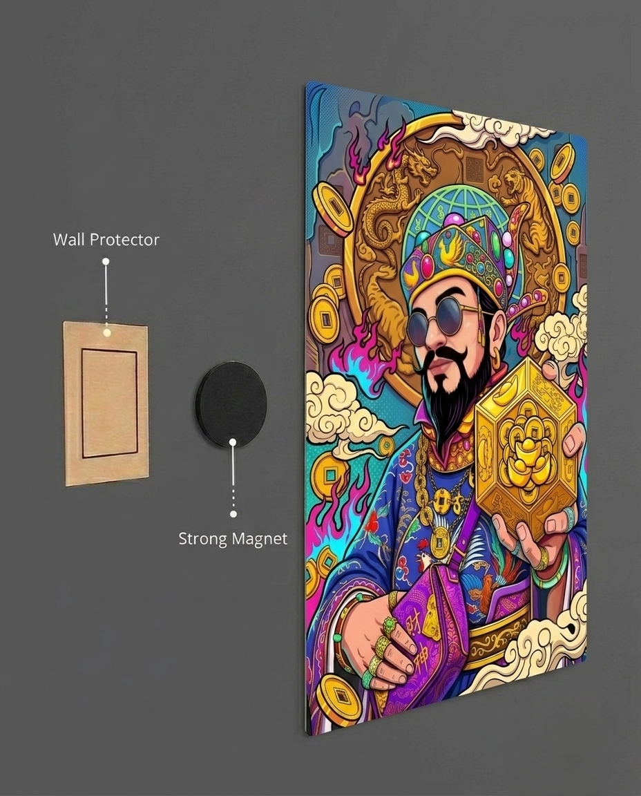 The God of Coin Metal Print Poster