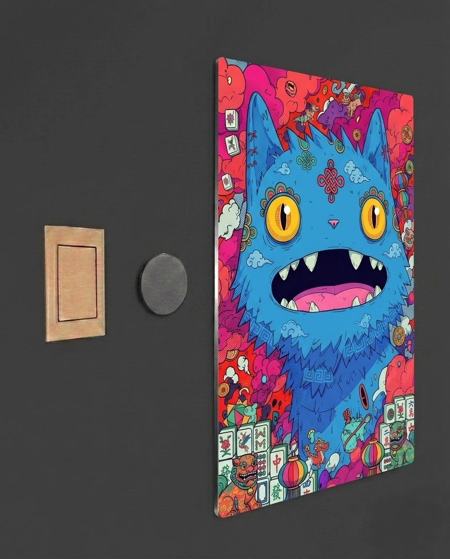 The Midnight Cat Metal Print Poster
