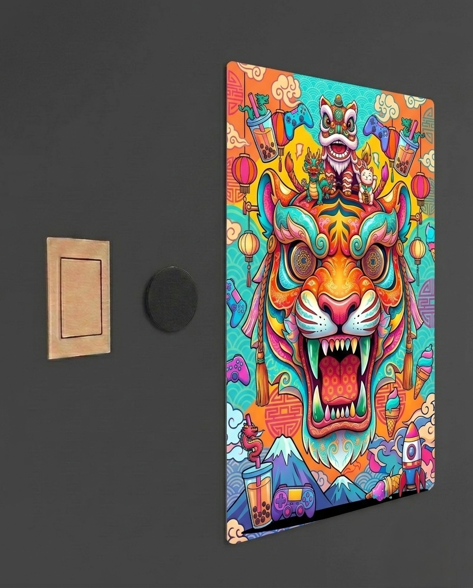 The Neon Tiger Metal Print Poster