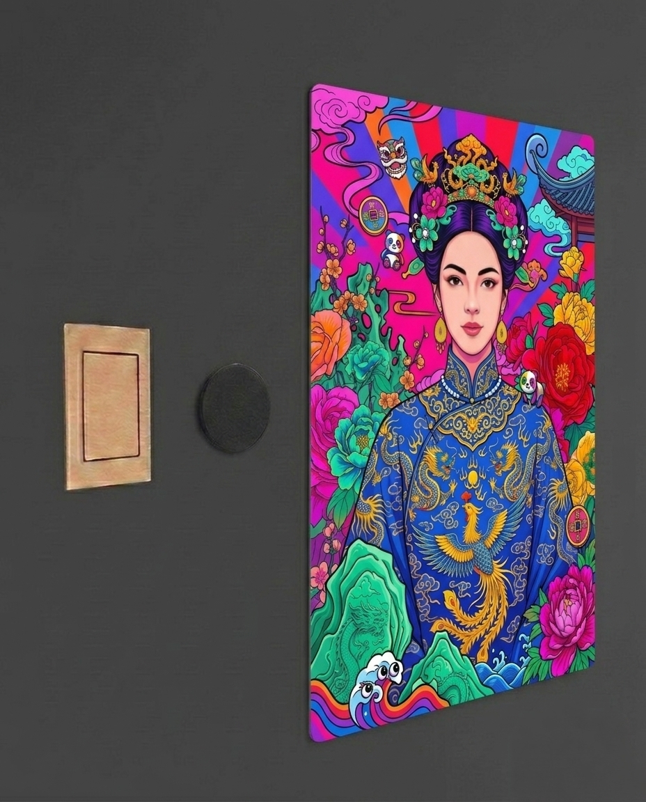 The Neon Empress Metal Print Poster