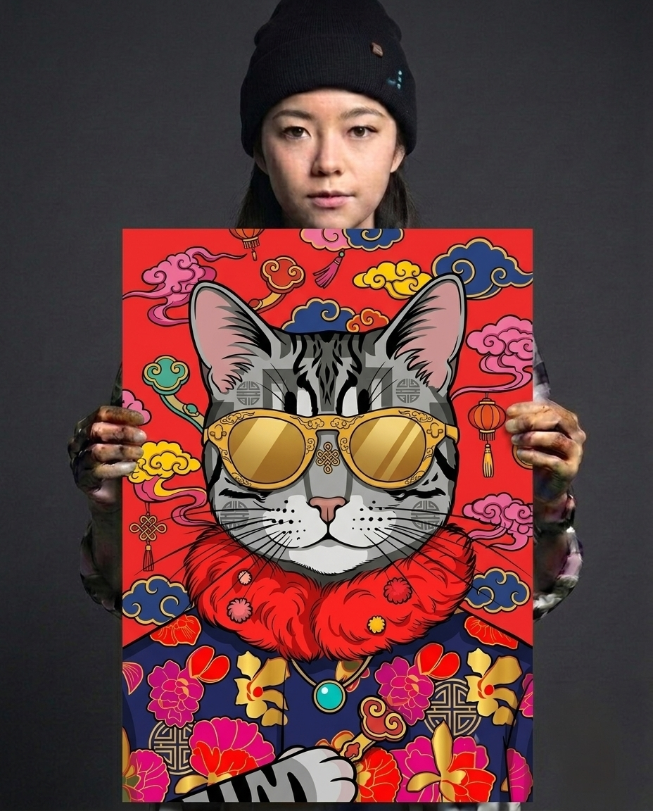 The Fortune Feline Metal Print Poster
