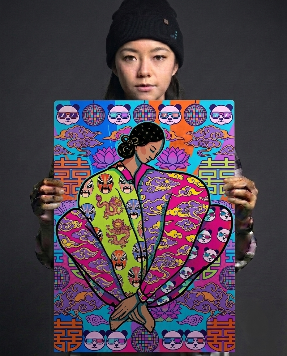 The Opera and the Panda Metal Print Poster