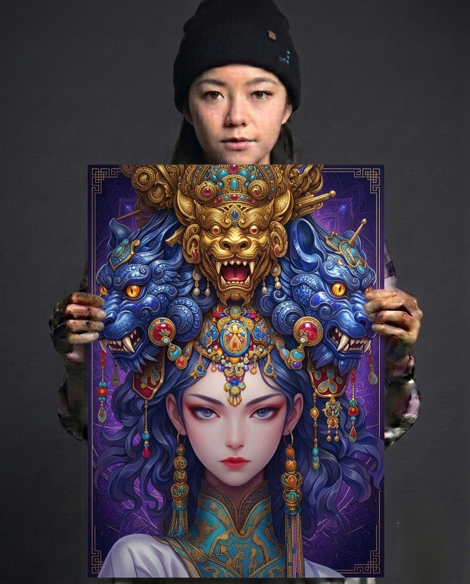 The Celestial Guardian Metal Print Poster